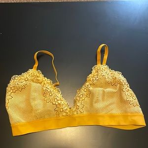 Aerie - yellow lace bralette. Size large